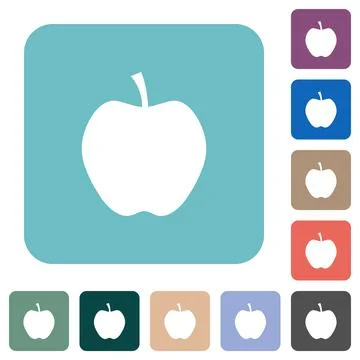 Apple solid rounded square flat icons Stock Illustration