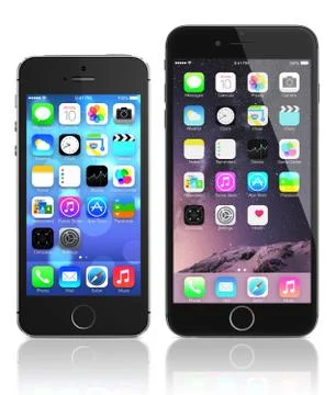 Apple space gray iphone 6 and iphone 5s Illustrazione stock