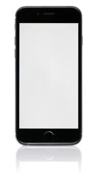 Apple space gray iphone 6 with blank screen Stock Photos