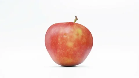 Apple spinning in circle on white background - loop Видео 162061231