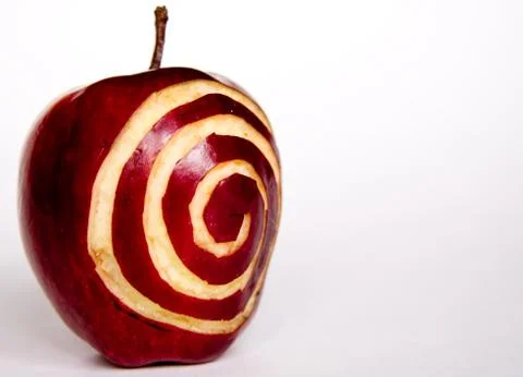 Apple with spiral Stock Photos