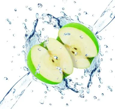 Apple splash water Foto stock