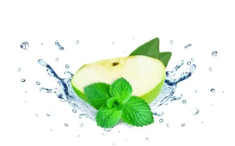 Apple splash water Stock Photos