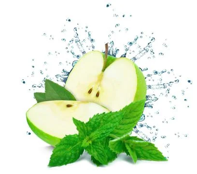 Apple splash water Stock Photos