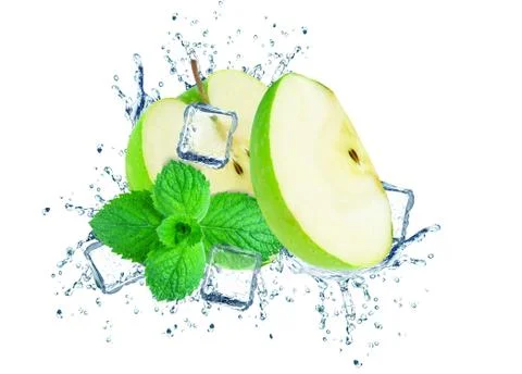 Apple splash water Stock Photos