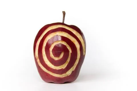 Apple with sprial Stock Photos