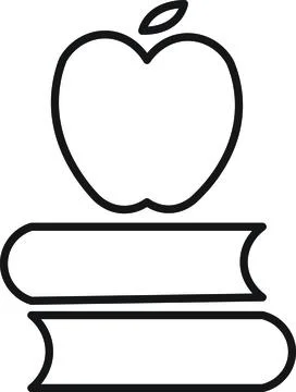 Apple on stack of books education icon Stock Illustration