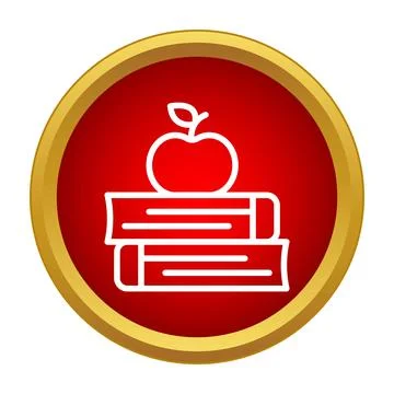 Apple on stack of books representing education knowledge 스톡 일러스트