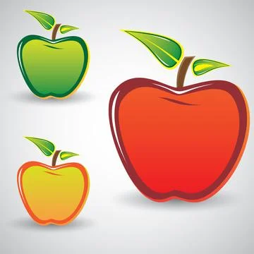 Apple stickers set Illustrazione stock