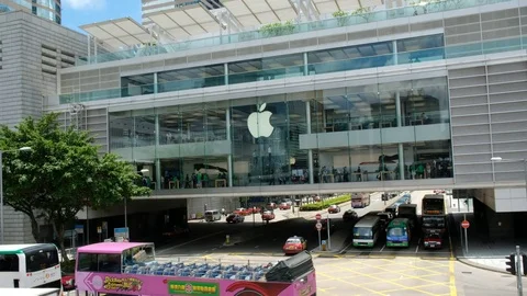 Apple Store in Central District Stock Footage 76460485