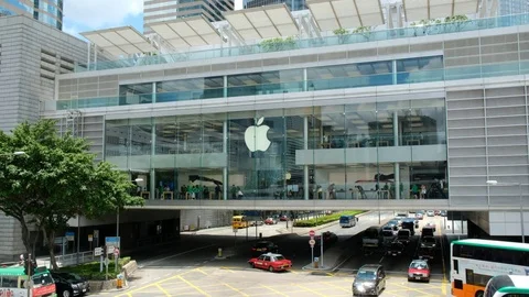 Apple Store in Central District Stock Footage 76461771