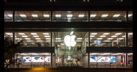 Apple Store in Central Hong Kong Stock Footage 101468646