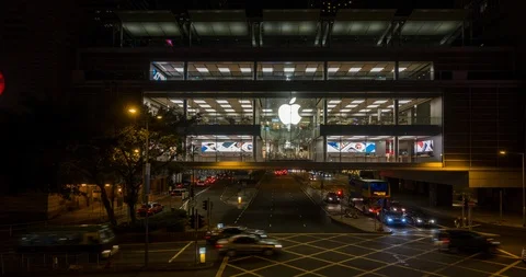 Apple Store in Central Hong Kong Stock Footage 101468650