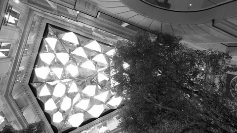 Apple Store Champs-Elysees iconic store Paris rooftop Stock Footage 105202556