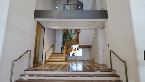 Apple Store Champs-Elysees iconic store Paris staircase Stock Footage 105541384