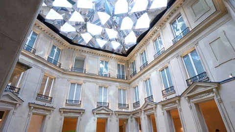 Apple Store Champs-Elysees wide angle view people inside Stock Footage 105541337