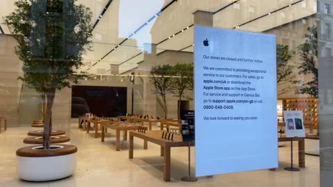 Apple Store Closed in Lockdown Stock Footage 231385973
