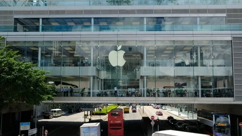Apple Store IFC mall Hong Kong Stock Footage 76465133