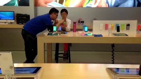 Apple store inside mall Video stock 54753185