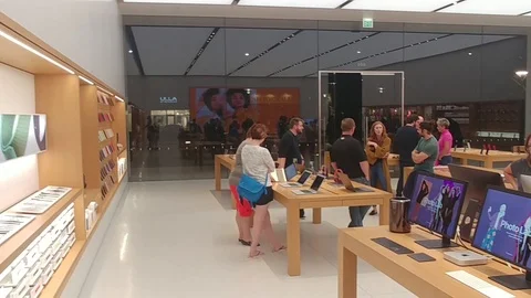 Apple Store - Interior Stock Footage 93819282