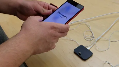 Apple Store - iPhone 8 Plus Stock Footage 93811742