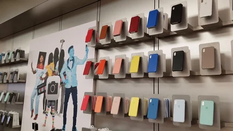 Apple Store - iPhone Case Stock Footage 93811785