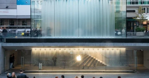 Apple Store in Milan Stock Footage 97499125
