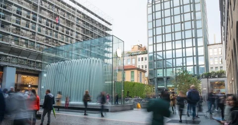 Apple Store in Milan Stock Footage 97499286