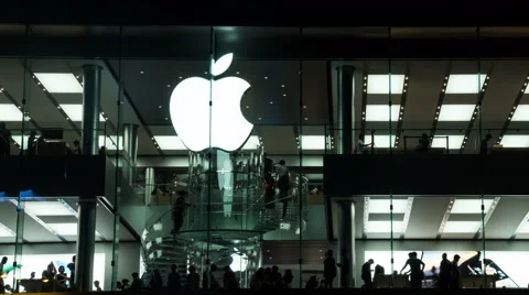 Apple store night time-lapse Stock Footage 61044412