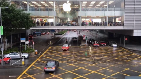 Apple Store window in Central District Vídeo Stock 74430704