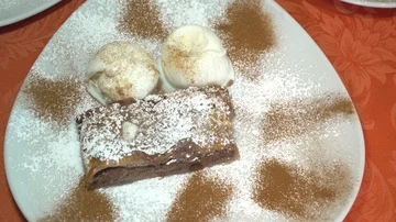 Apple strudel with ice cream  Stock Footage 85905587
