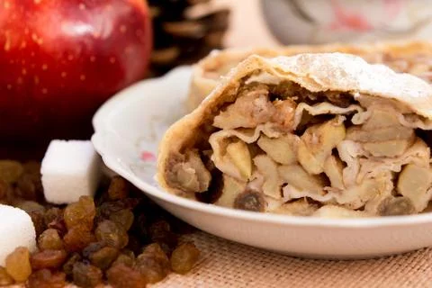 Apple strudel pie Stock Photos