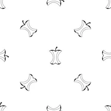 Apple stump pattern seamless black 스톡 일러스트