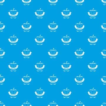 Apple stump pattern seamless blue Stockillustratie