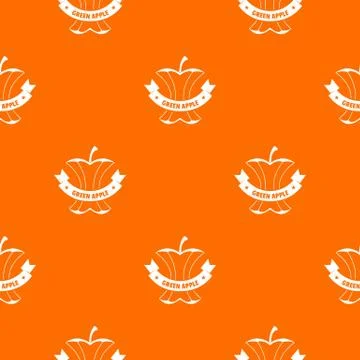 Apple stump pattern vector orange Stock Illustration