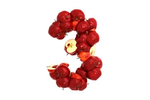 Apple symbol 3 on white background Stock Illustration