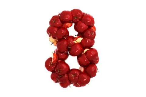Apple symbol 8 on white background Stock Illustration