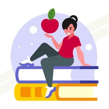 Apple-as-a-symbol-of-knowledge Stock Illustration