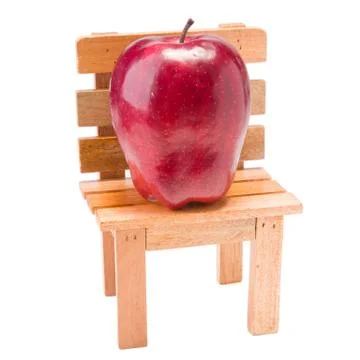 Apple on the table isolated on white Stock Photos