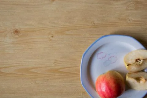 Apple on table Stock Photos