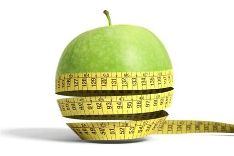 Apple with tape measure Stock Illustration
