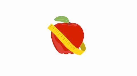Apple with Tape Measure Stock Illustration