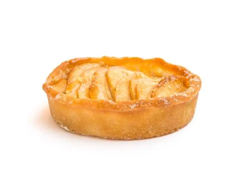 Apple tart isolated on white background Stock Photos