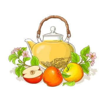 Apple tea illustration Stock Illustration