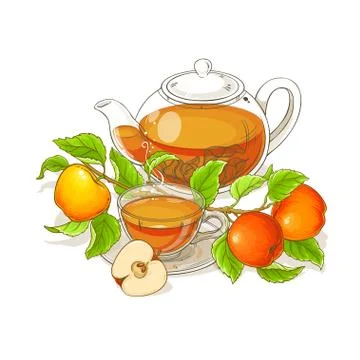 Apple tea illustration Stock Illustration