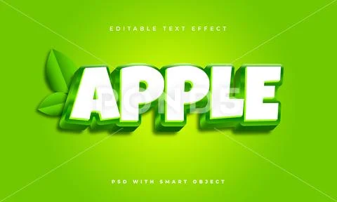 Apple text effect PSD Template
