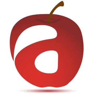 Apple with text Stock Illustration