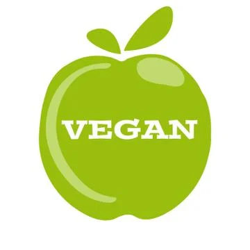 Apple with text on white background Stock Illustration