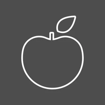 Apple Thin Line Vector Icon. Flat Icon Isolated. Editable Stroke EPS file Stock Illustration