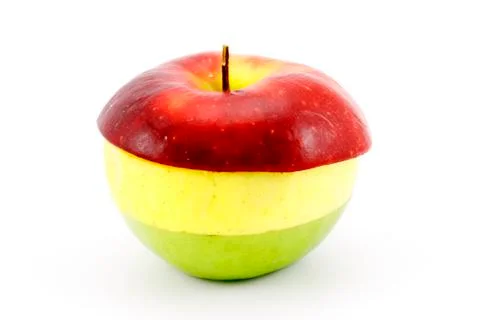 Apple three-coloured. Stock Photos